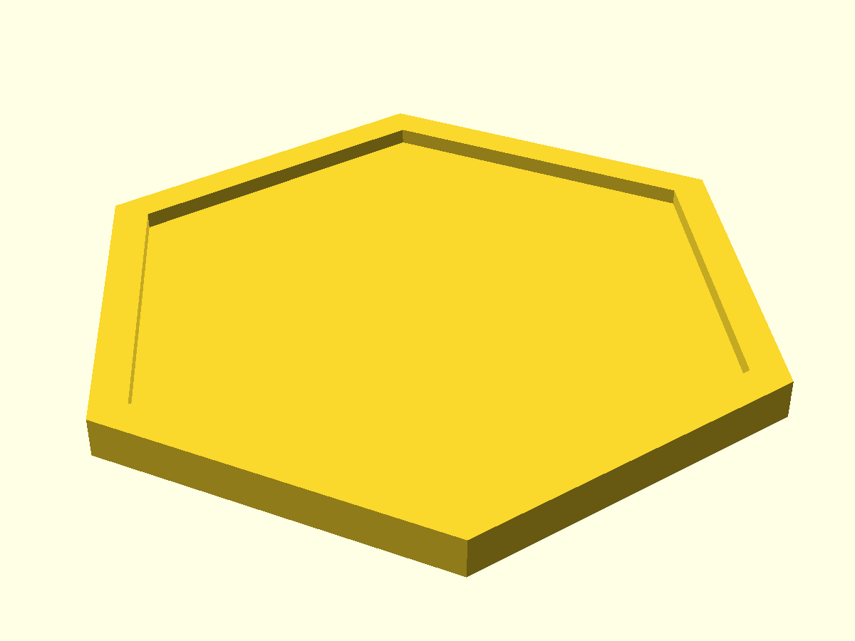 Sous-verre Hexagonal à Rebords - Fichier STL Gratuit