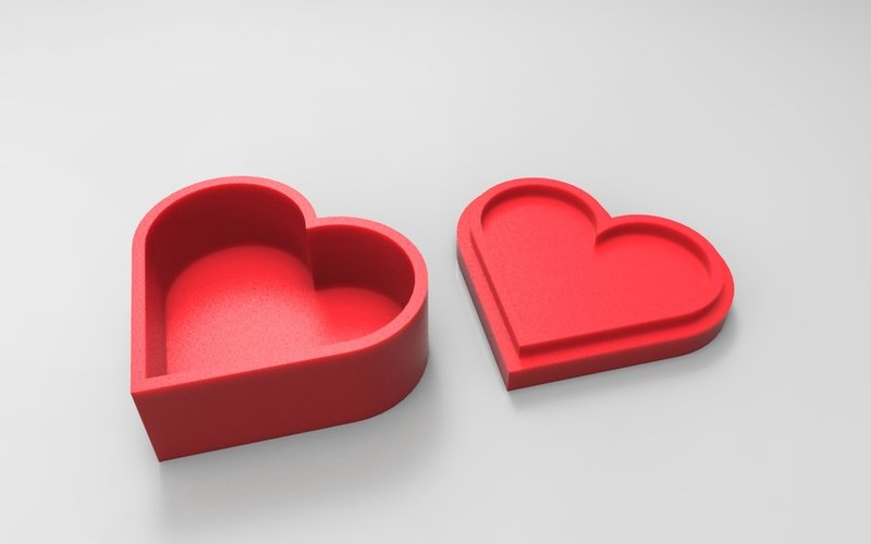 Boite en forme de coeur - Fichier STL Gratuit