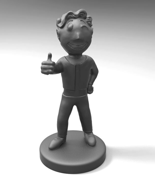 Figurine de Fallout Vault Boy - Fichiers STL Gratuits à Télécharger - Fichier STL Gratuit