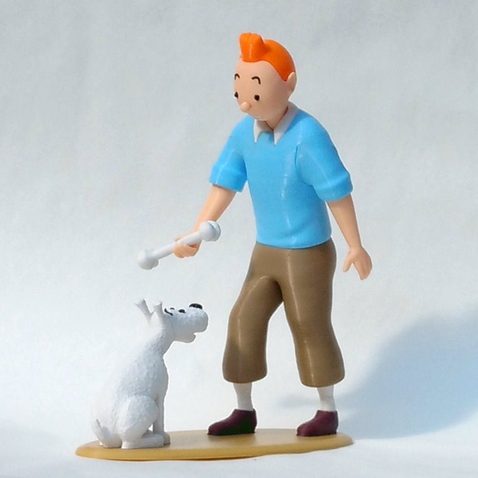 Figurine 3D de Tintin et Milou à Imprimer - Fichier STL Gratuit