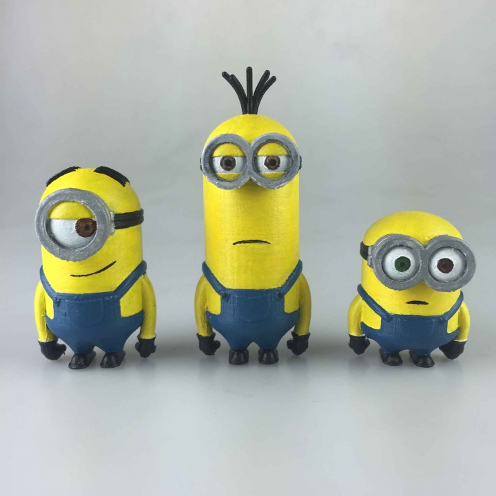 3 Minions : Bob, Stuart et Kevin - Fichier STL Gratuit